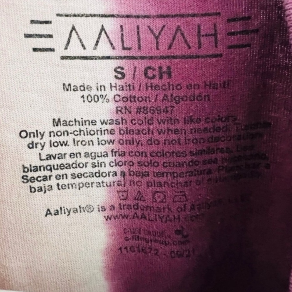 Aaliyah Pink Purple Tie Dye Princess of R&B Tee Small - Picture 3 of 4